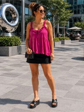 3 for $50 torrid Magenta Ruffled Tank Top